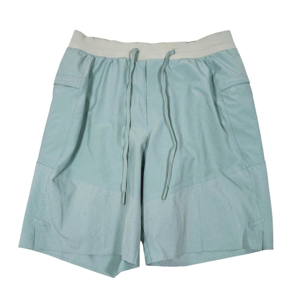 Lululemon Mens License to Train Lined Shorts 7" Size S Teal Running Athletic